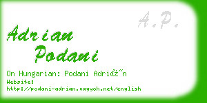 adrian podani business card